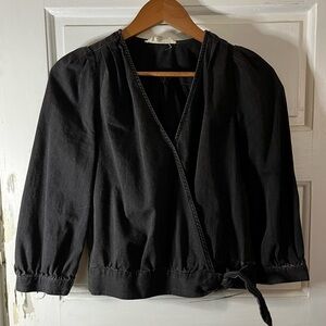 Madewell wrap style crop blouse Sz XS